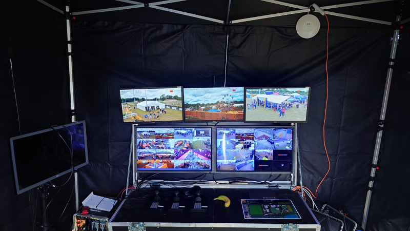 Technician installing camera